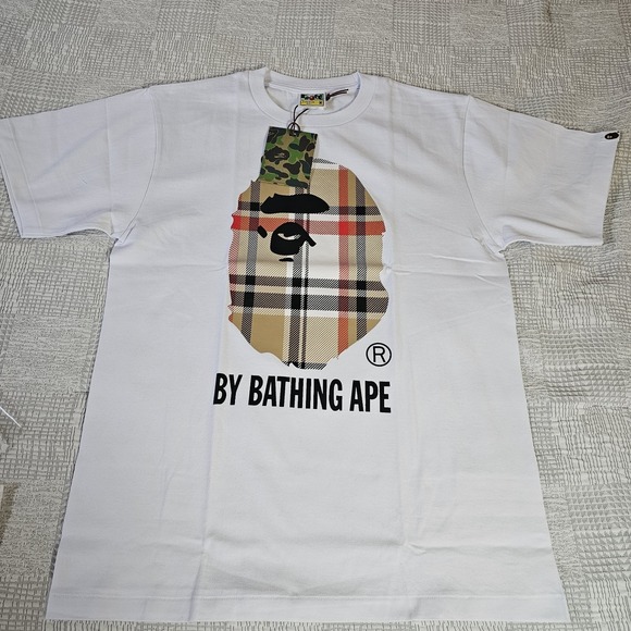 A Bathing Ape Other - A Bathing Ape Men's White Graphic Logo T-Shirt Crew Neck Size L